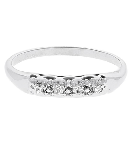 Four Stone Diamond Wedding Ring in White Gold